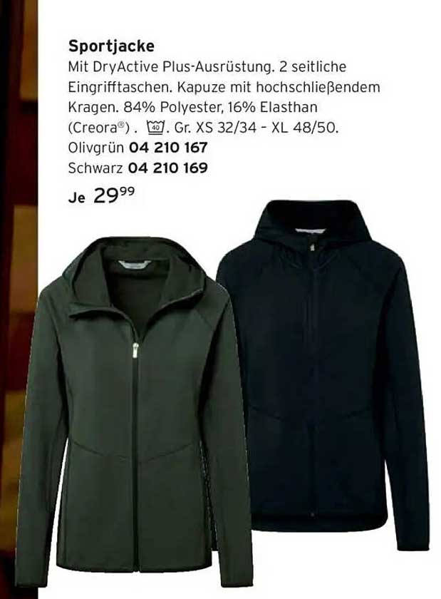 Sportjacke mit DryActive Plus-Ausrüstung