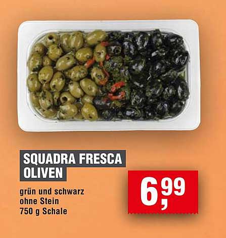 SQUADRA FRESCA OLIVEN - grün und schwarz ohne Stein, 750 g Schale