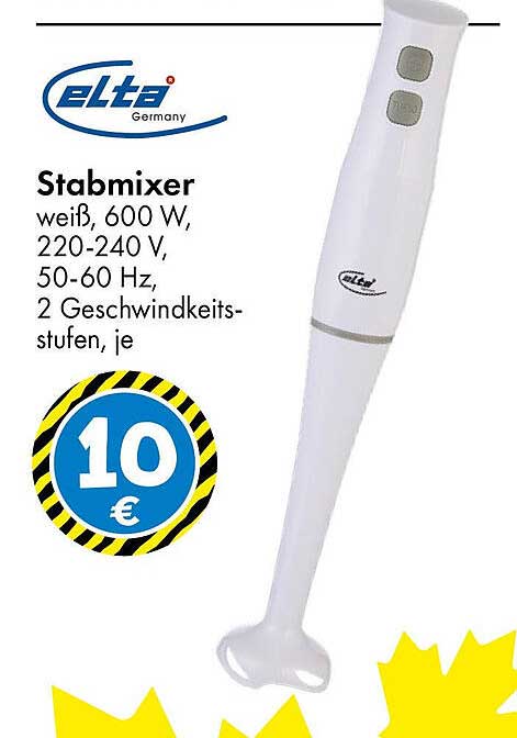 Stabmixer von Elta, 600 W, weiß