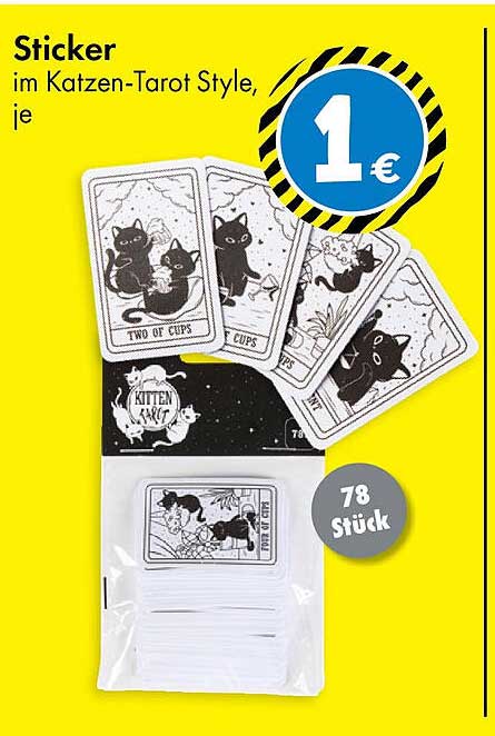 Sticker im Katzen-Tarot Style, je