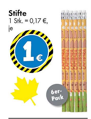 Stifte 6er-Pack für nur 1 €