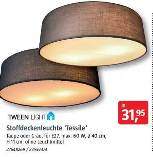 Stoffdeckenleuchte 'Tessile'