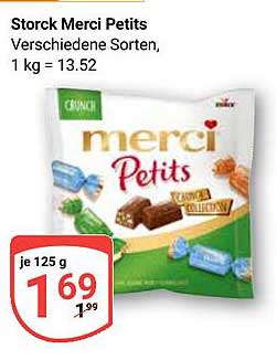 Storck Merci Petits Verschiedene Sorten, 125 g für nur 1,69 €