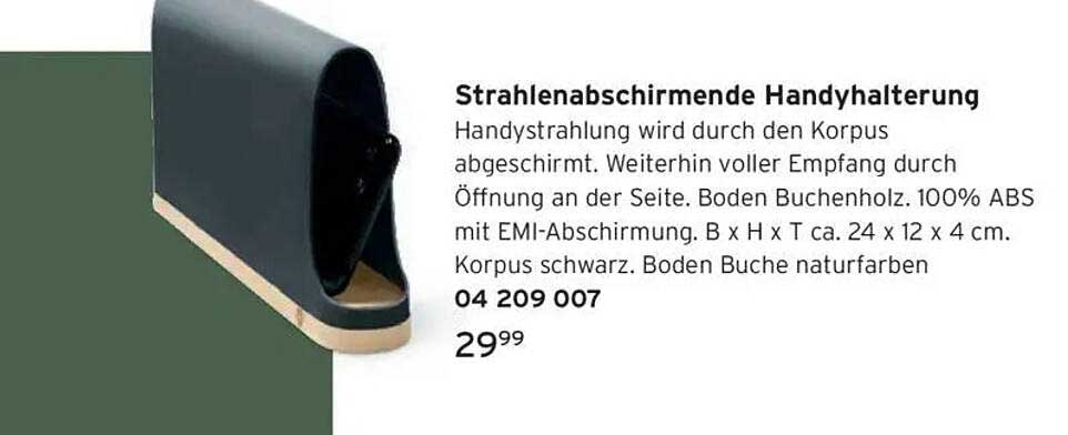 Strahlenabschirmende Handyhalterung