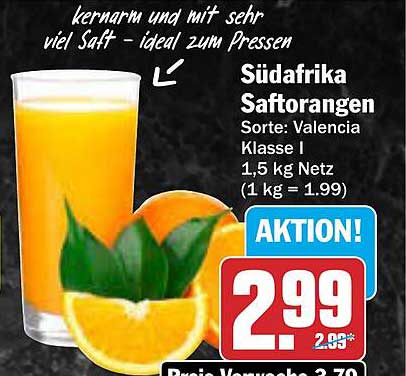 Südafrika Saftorangen Sorte: Valencia Klasse I