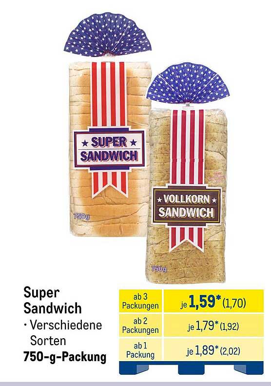 Super Sandwich – Verschiedene Sorten