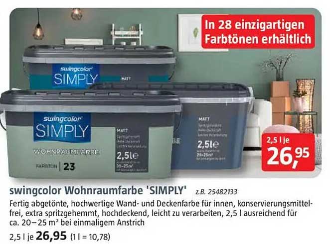 swingcolor Wohnraumfarbe 'SIMPLY'