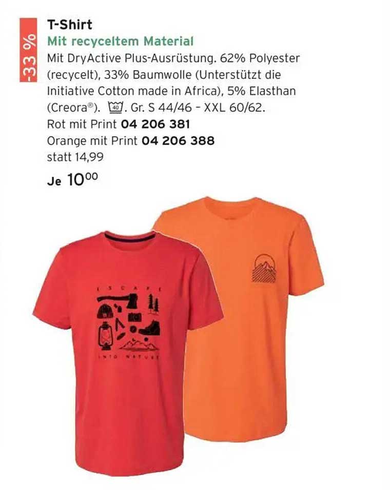 T-Shirt mit recyceltem Material