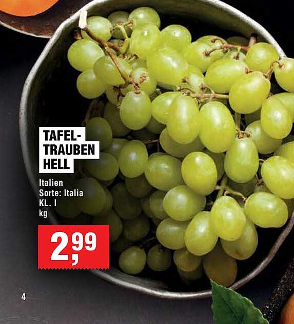 Tafel-Trauben Hell - Italien, KL. I, 1 kg