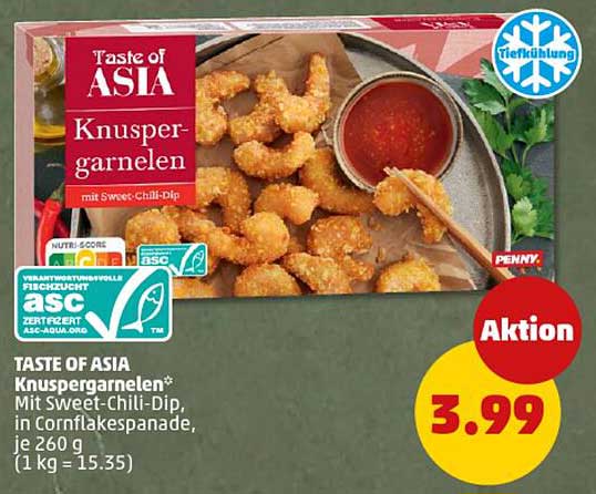 TASTE OF ASIA Knuspergarnelen mit Sweet-Chili-Dip, 260 g