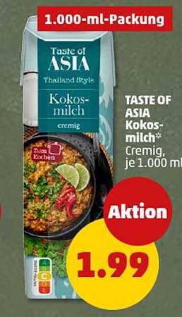 TASTE OF ASIA Kokosmilch, cremig, je 1.000 ml