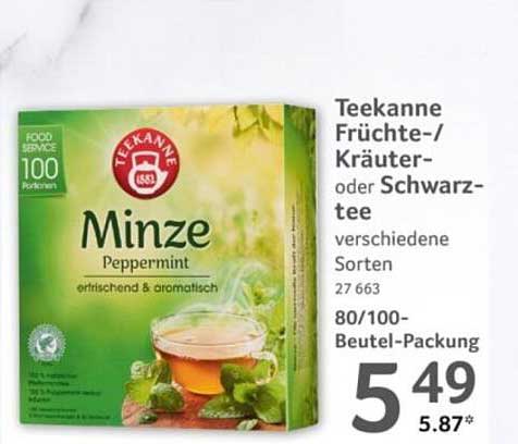 Teekanne Früchtetee/Pfefferminztee 80/100-Beutel-Packung