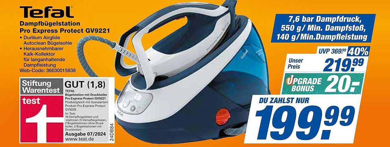 Tefal Dampfstation Pro Express Protect GV9221