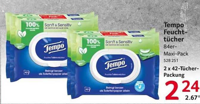 Tempo Feuchttücher Sanft & Sensitiv 84er Maxi-Pack