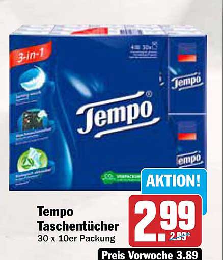 Tempo Taschentücher 30 x 10er Packung