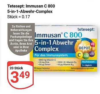 Tetesept Immusan C 800 5-in-1-Abwehr-Complex