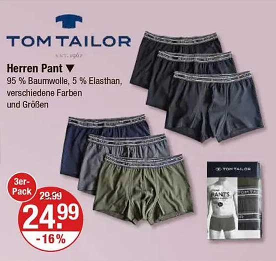 Tom Tailor Herren Pant 3er-Pack