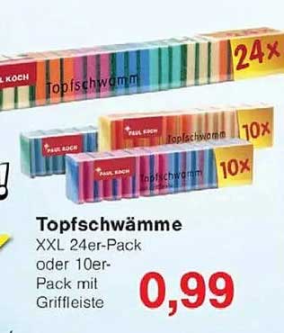 Topfschwämme XXL 24er-Pack oder 10er-Pack mit Griffleiste