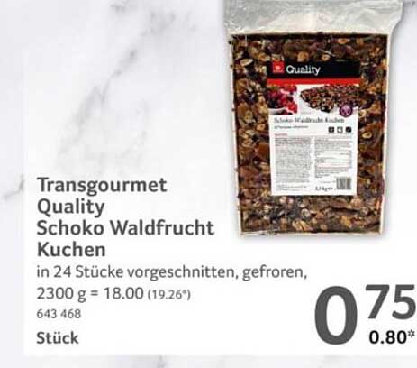 Transgourmet Quality Schoko Walifrucht Kuchen