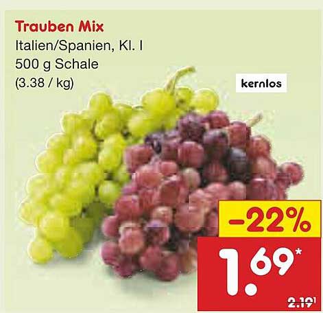 Trauben Mix, Italien/Spanien, Kl. I, 500 g Schale
