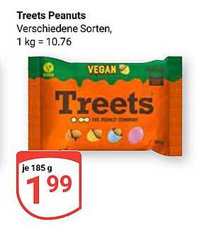 Treets Peanuts – Verschiedene Sorten, 185 g