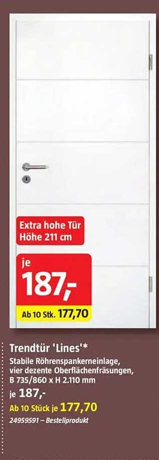 Trendtür 'Lines' – Extra hohe Tür in hochwertiger Ausführung