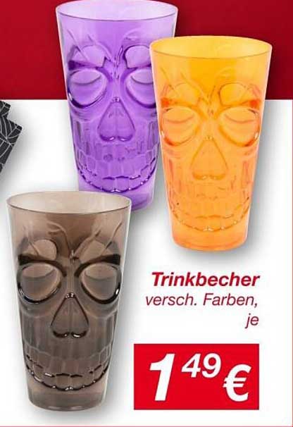 Trinkbecher in verschiedenen Farben, je 1,49 €