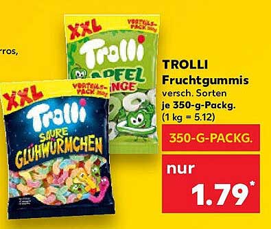TROLLI Fruchtgummis verschiedene Sorten, je 350-g-Pack.