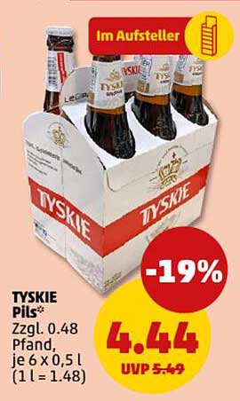 TYSKIE Pils - 6er Pack (0,5 l Flaschen)