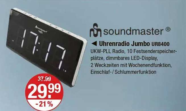 Uhrenradio Jumbo UR8400 von Soundmaster