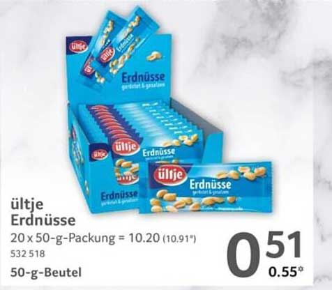 ültje Erdnüsse 50-g-Beutel