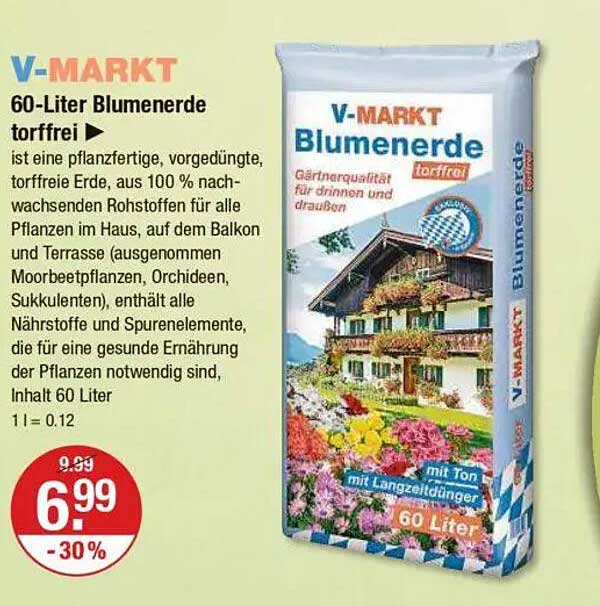 V-Markt 60-Liter Blumenerde torffrei