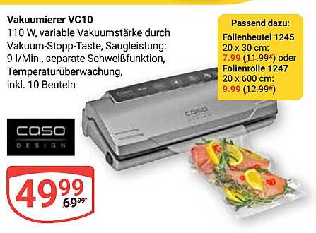 Vakuumierer VC10 von Caso – Lebensmittel frisch halten leicht gemacht