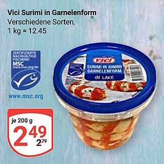 Vici Surimi in Garnelenform, verschiedene Sorten