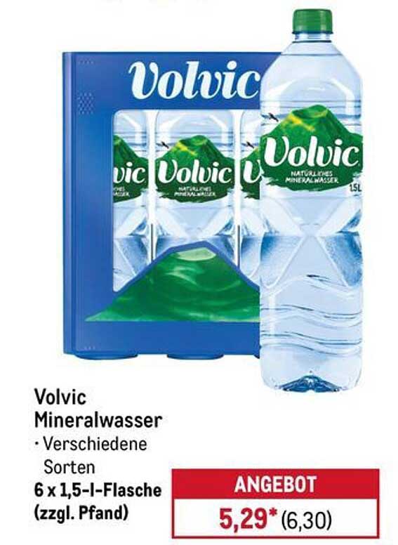 Volvic Mineralwasser 6 x 1,5 l-Flasche (zzgl. Pfand)