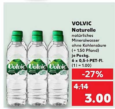 VOLVIC Natürliches Mineralwasser 6 x 0,5 l
