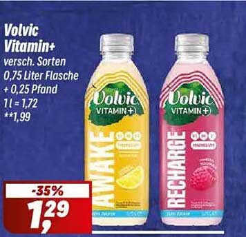 Volvic Vitamin+ 0,75 Liter Flasche in verschiedenen Sorten