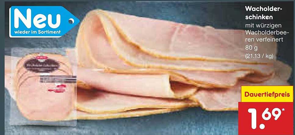 Wacholder-Schinken mit würzigen Wacholderbeeren verfeinert 80 g