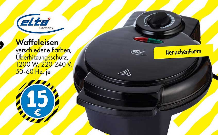Waffeleisen in Herzchenform von elta
