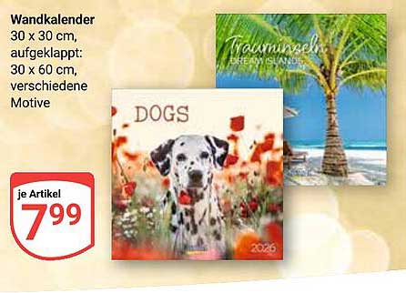 Wandkalender 2026 – Dogs und Trauminseln