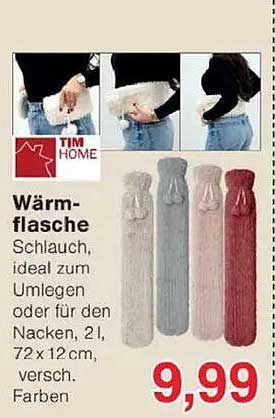 Wärmflasche TIM HOME - Schlauch, ideal zum Umlegen oder für den Nacken