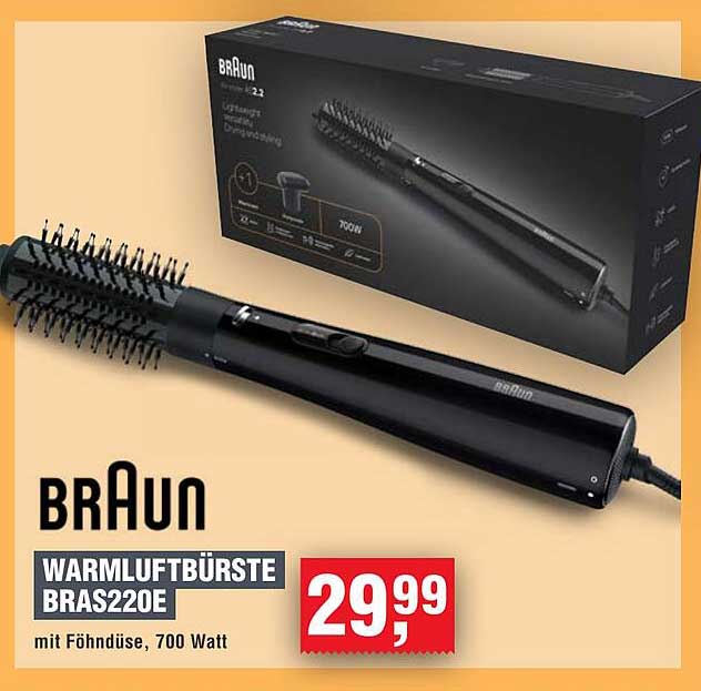 WARMLUFTBÜRSTE BRAS220E mit Föhndüse, 700 Watt