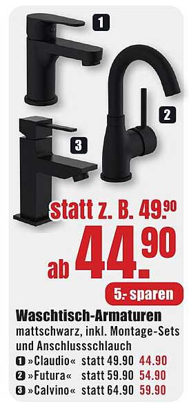 Waschtisch-Armaturen in Matt Schwarz – hochwertig und modern