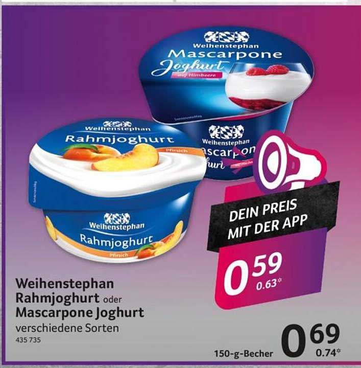 Weihenstephan Rahmjoghurt oder Mascarpone Joghurt - verschiedene Sorten