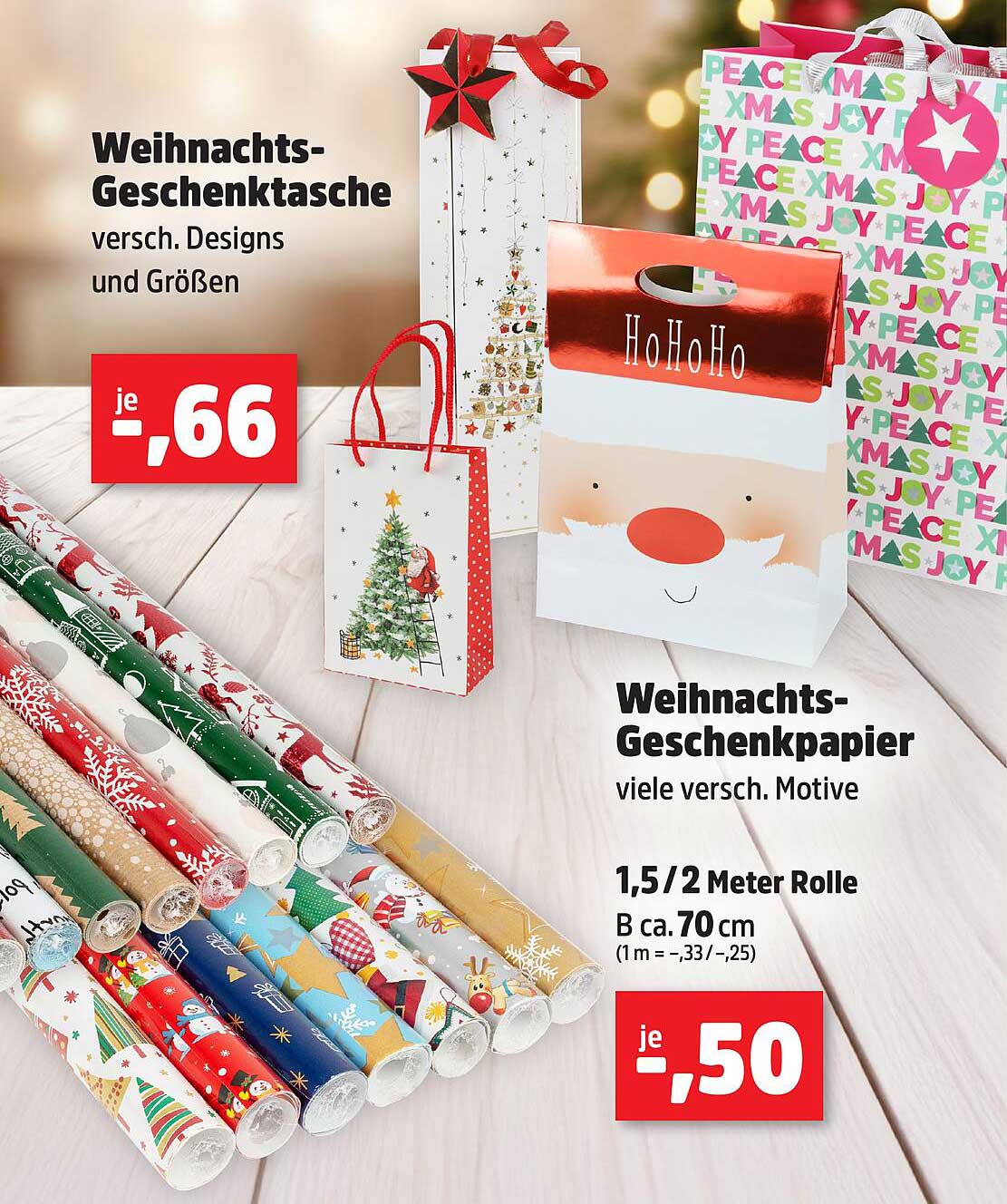 Weihnachts-Geschenktaschen und Weihnachts-Geschenkpapier