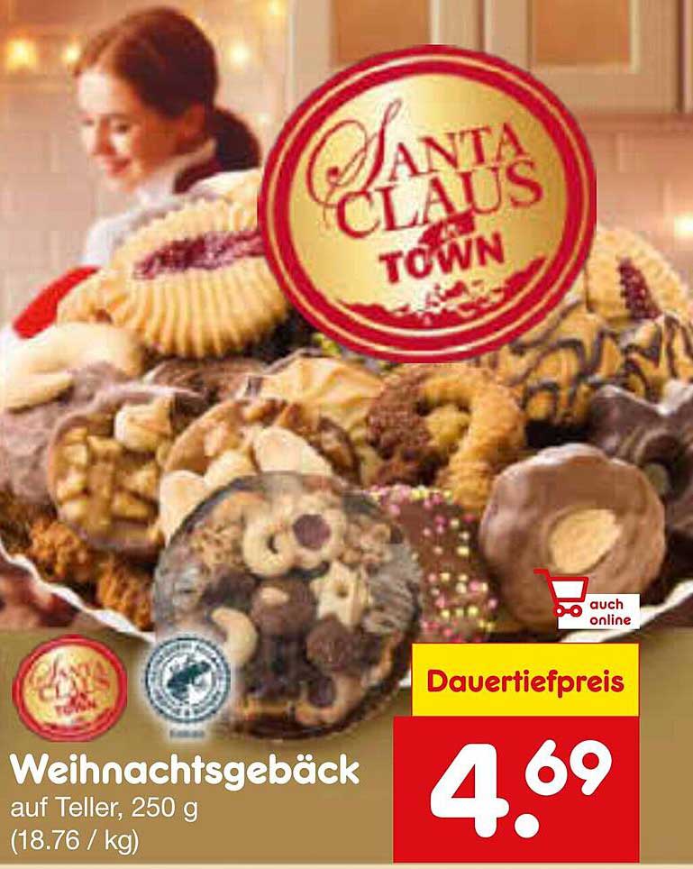Weihnachtsgebäck auf Teller, 250 g