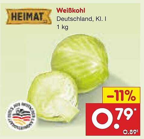 Weißkohl Deutschland, Kl. I - 1 kg