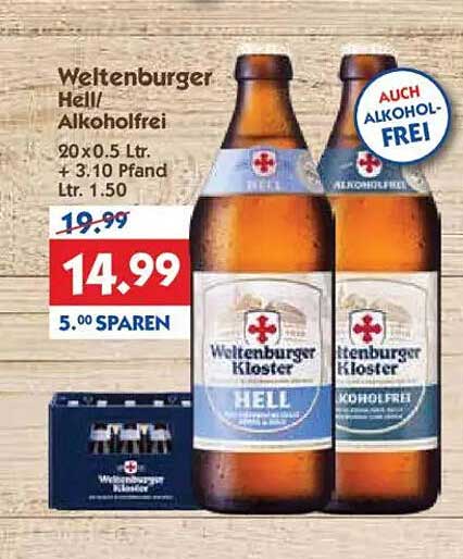 Weltenburger Hell / Alkoholfrei 20x0.5 Ltr.