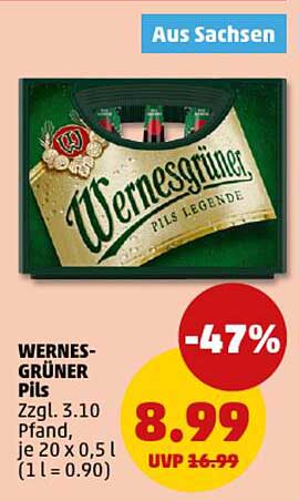 Wernersgründer Pils - 20 x 0,5 l Kasten
