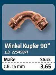 Winkel Kupfer 90°